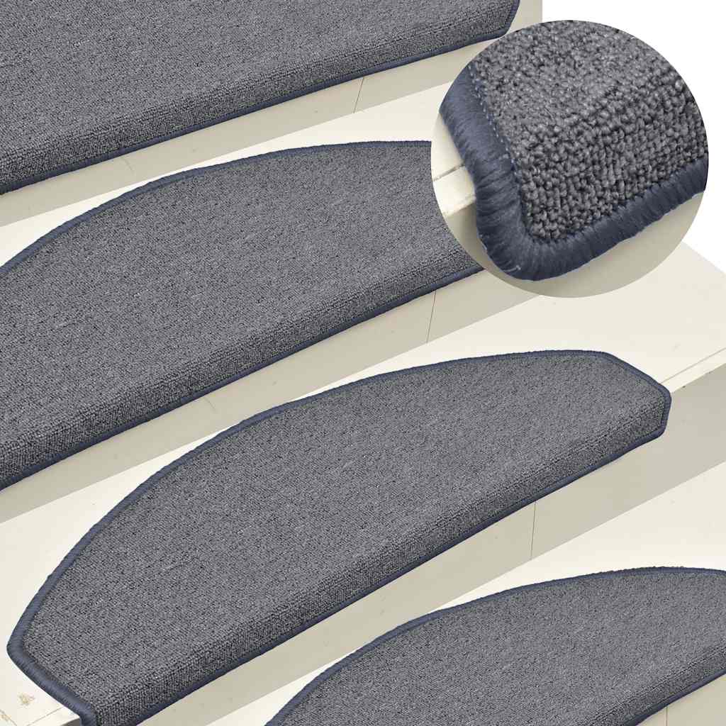 Mattes d'escalier Vidaxl 15 st 65x24x4 cm Gris clair et hémisphère bleu grand