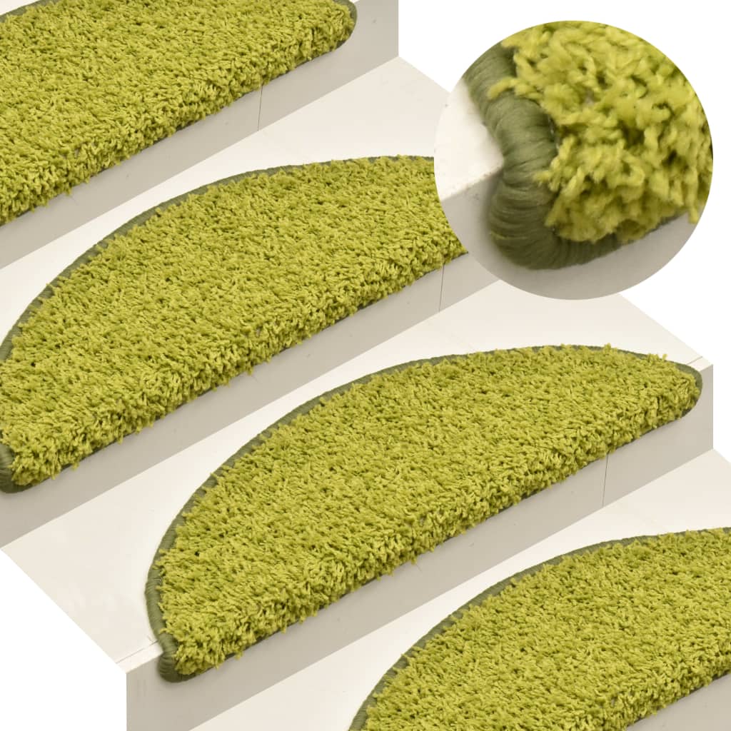 VidaXL tapis d'escalier 15 pcs 65x21x4 cm vert
