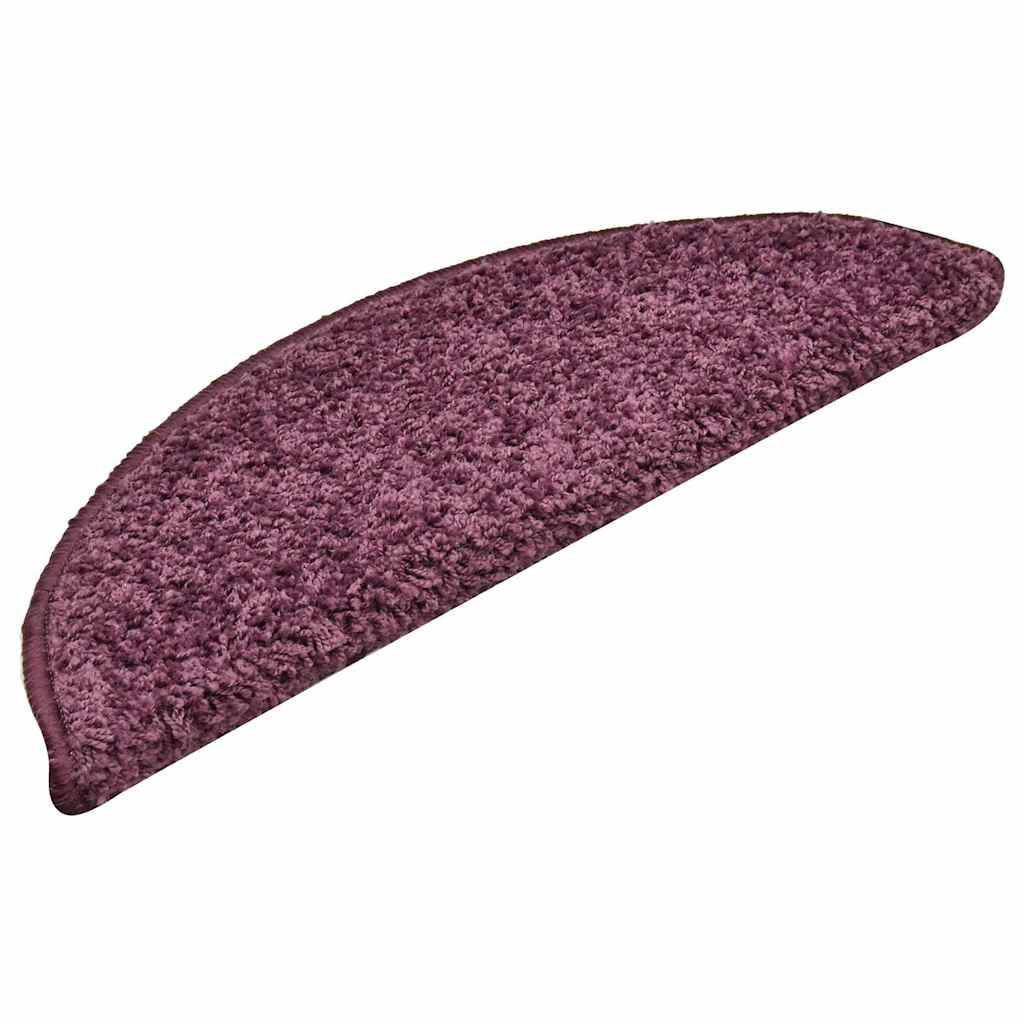 VidaXL tapis d'escalier 15 pcs 56x17x3 cm violet foncé
