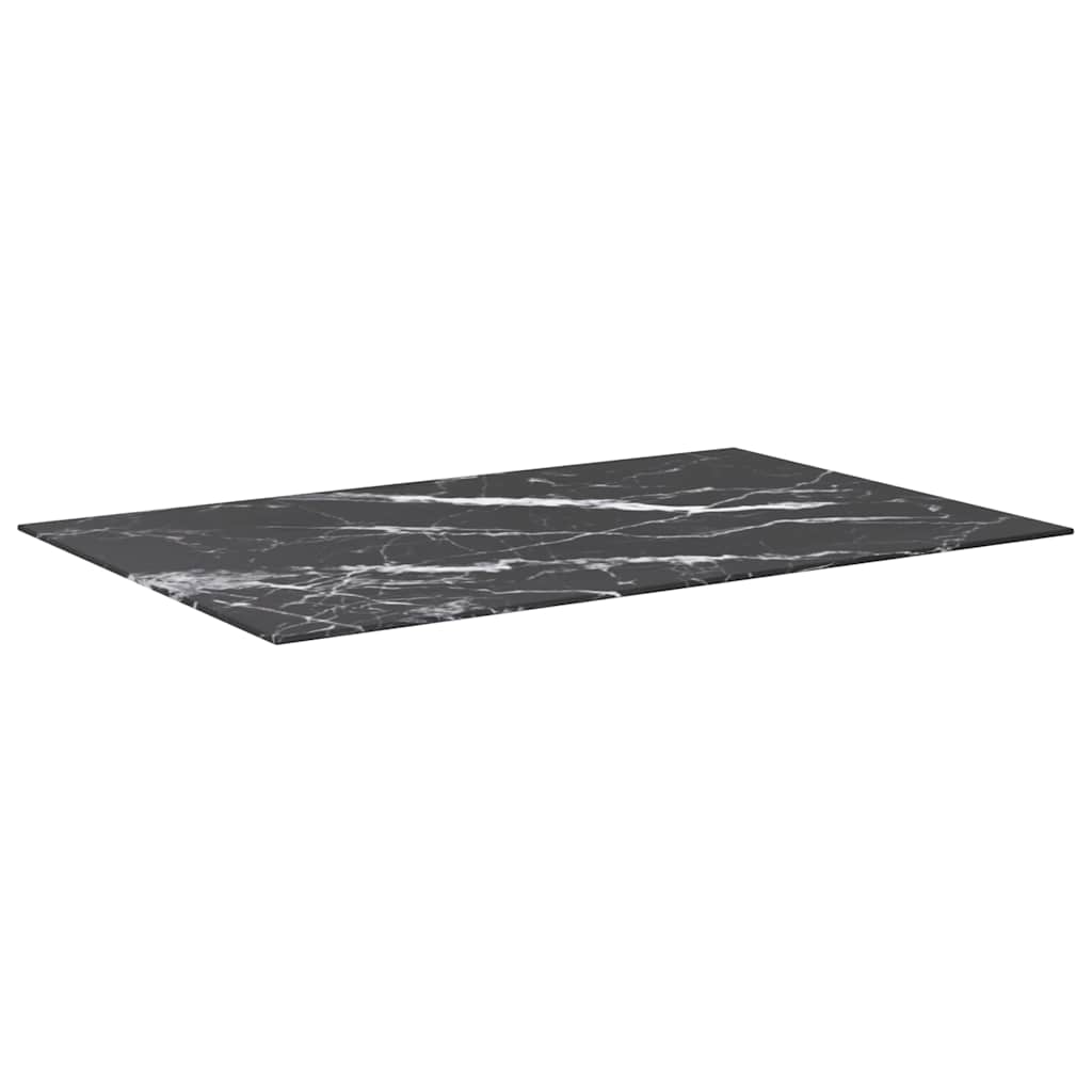 Vidaxl tafelblad 100x62 cm 8 mm gehard glas met marmeren design zwart