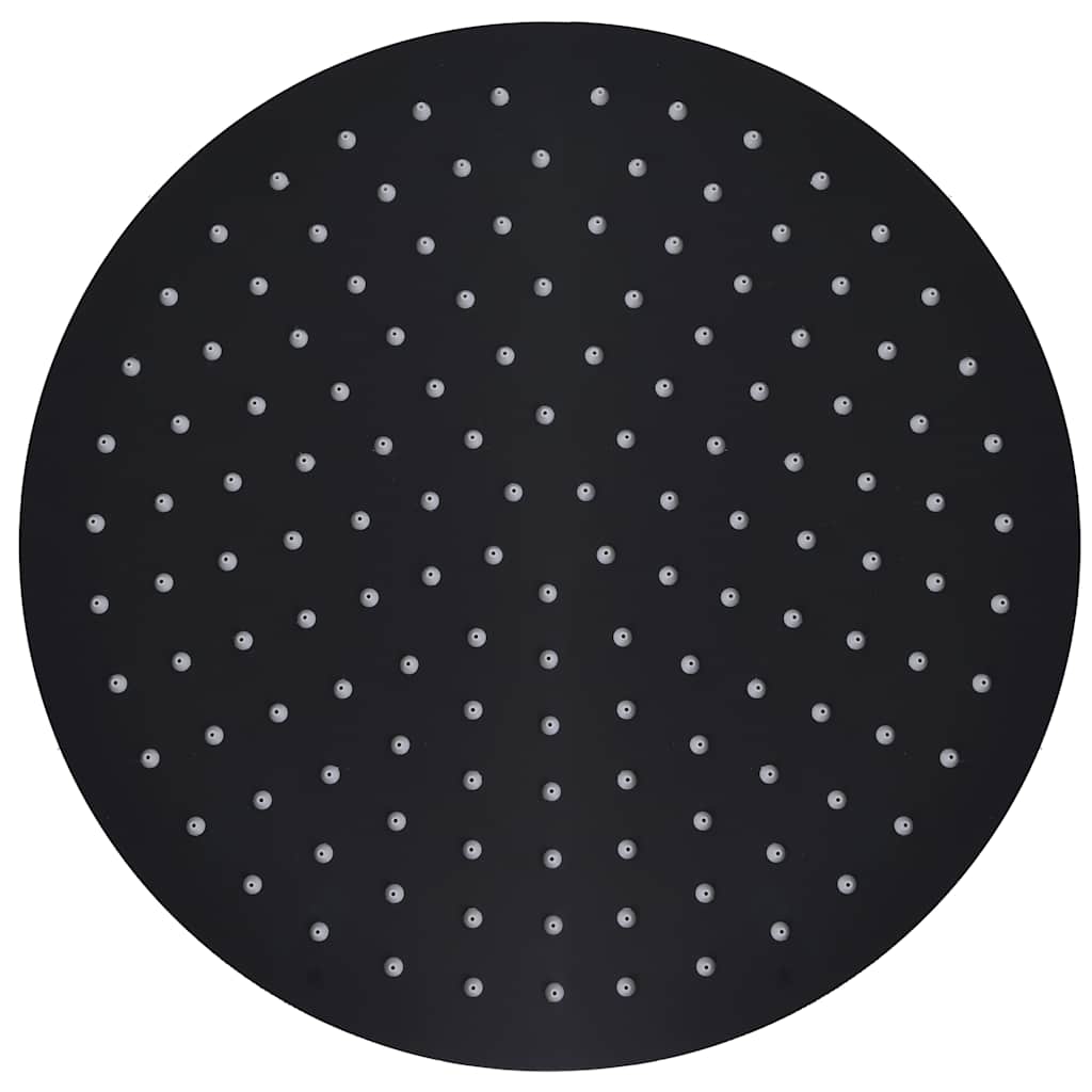 VidaXL pomme de douche à effet pluie ronde 30 cm acier inoxydable noir