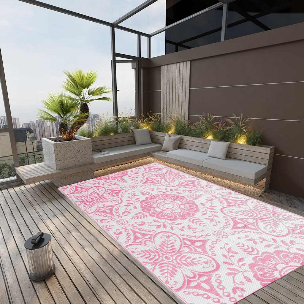Vidaxl à l'extérieur du tapis aakil 160x230 cm pp rose