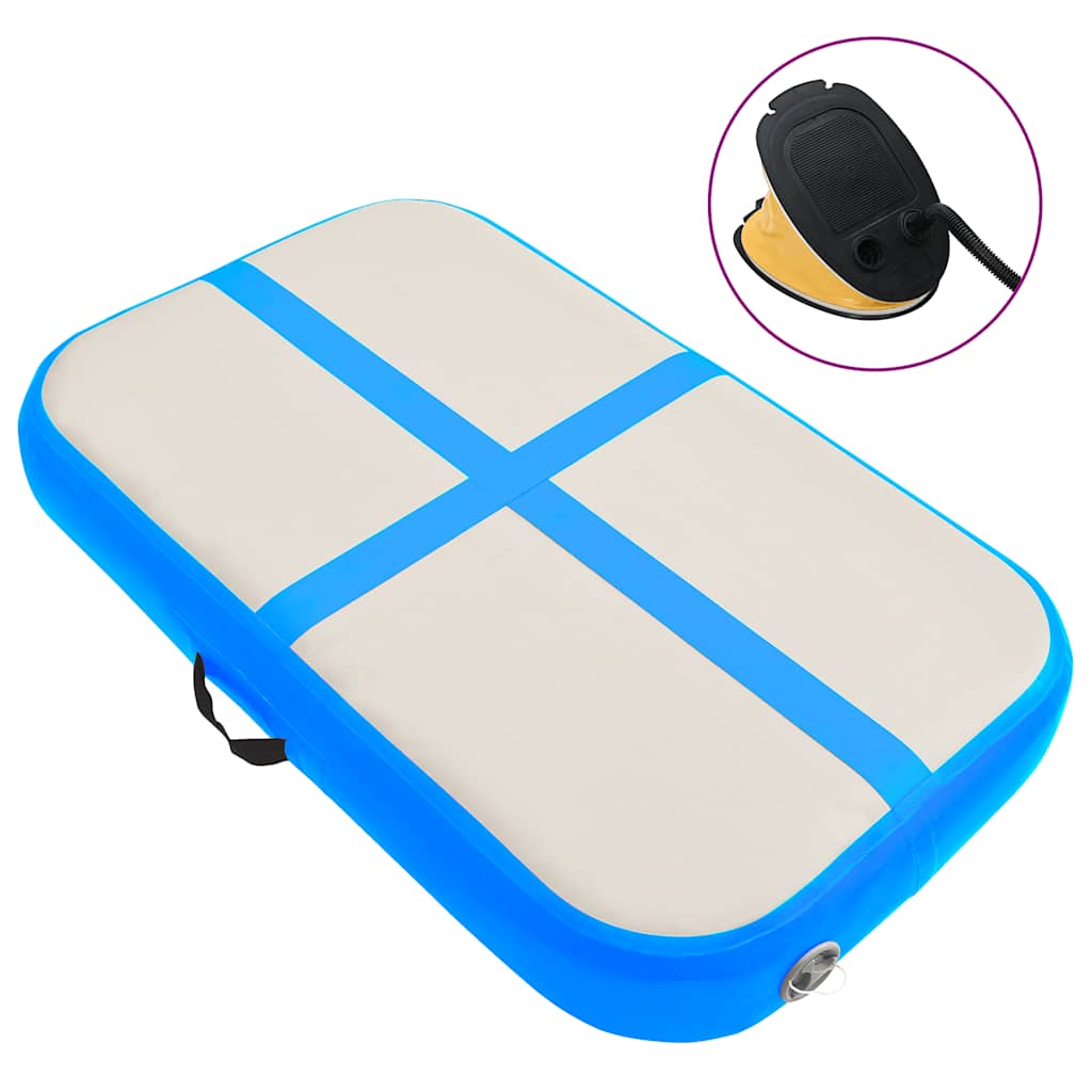 Mat de gymnastique Vidaxl avec pompe gonflable 60x100x10 cm PVC bleu