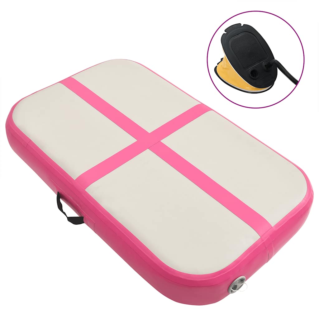 Mat de gymnastique Vidaxl avec pompe gonflable 60x100x20 cm PVC rose