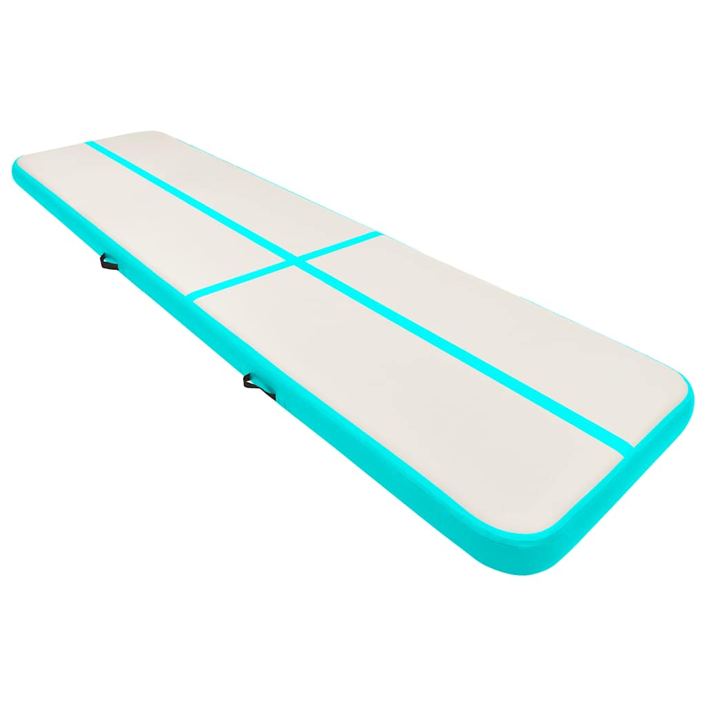 Mat de gymnastique Vidaxl avec pompe gonflable 800x100x15 cm vert PVC
