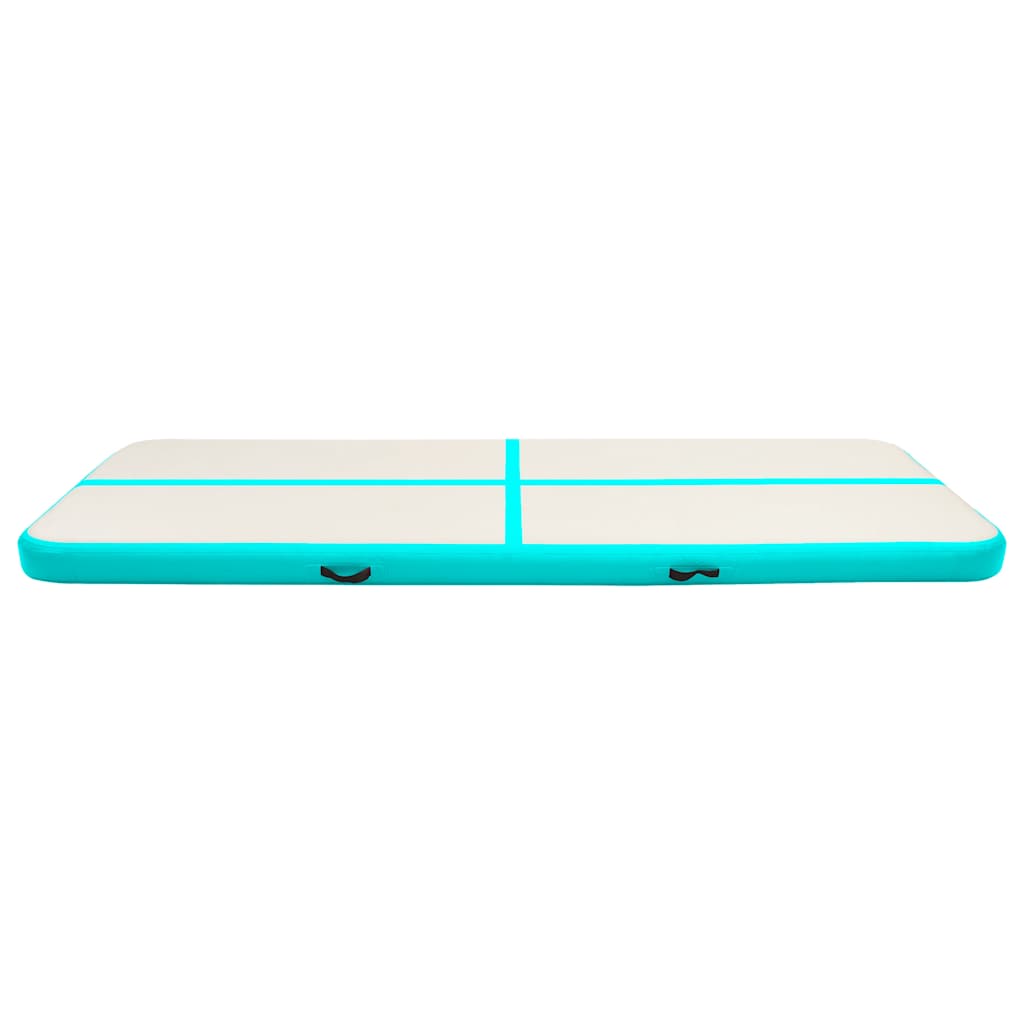 Mat de gymnastique Vidaxl avec pompe gonflable 300x100x20 cm en PVC vert