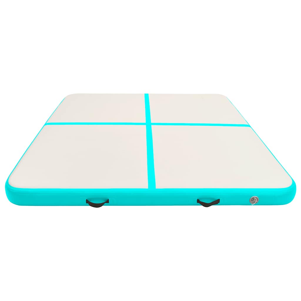 Mat de gymnastique Vidaxl avec pompe gonflable 200x200x15 cm en PVC vert