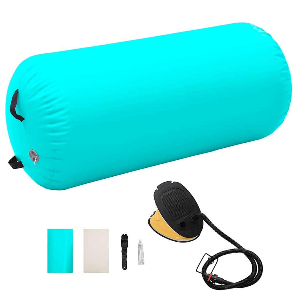 Rôle de la gymnastique Vidaxl avec pompe gonflable 120x90 cm en PVC vert