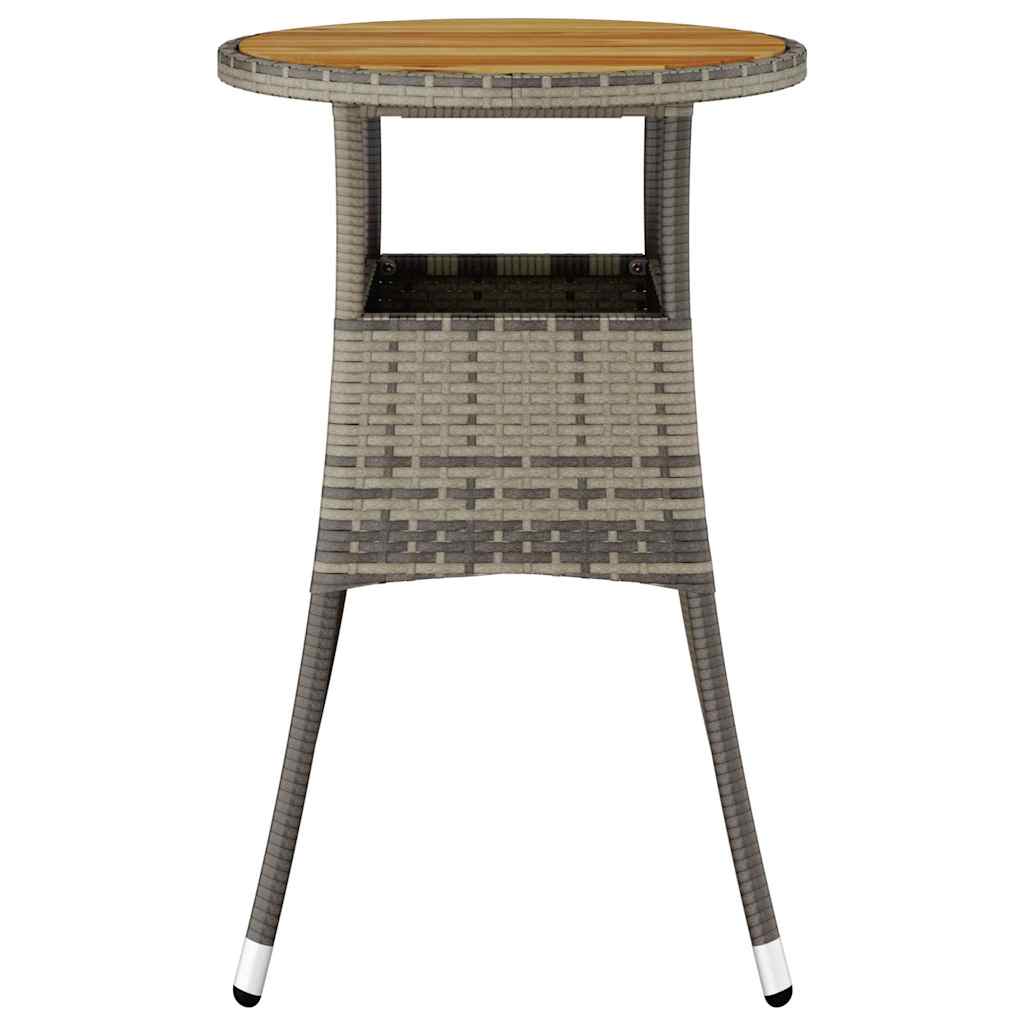 Vidaxl tuintafel ø60x75 cm acaciahout en poly rattan grijs