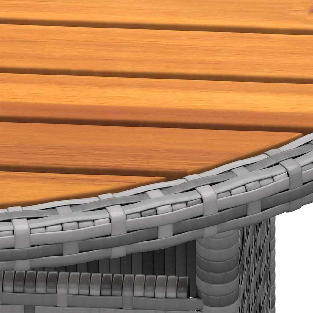 Vidaxl tuintafel ø80x75 cm acaciahout en poly rattan grijs