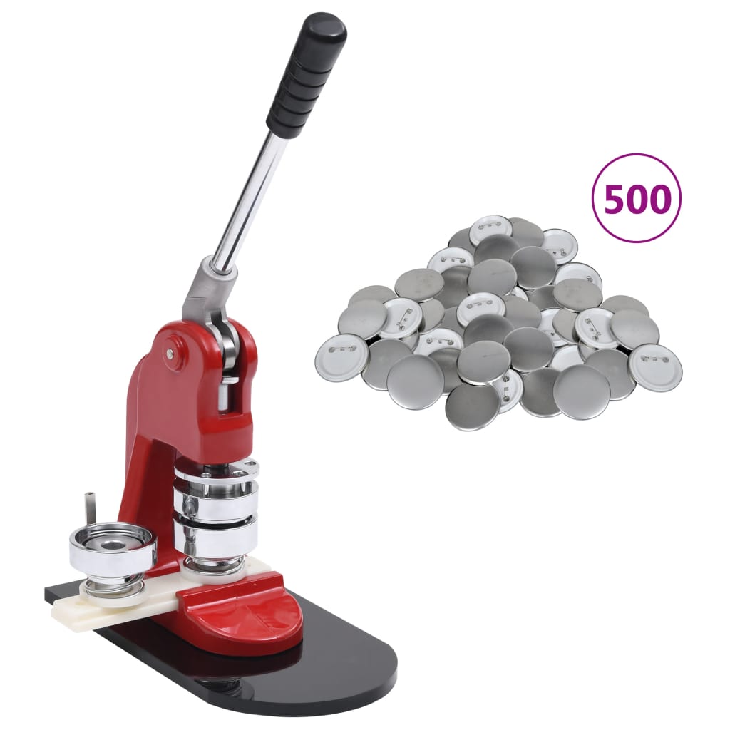 Machine de bouton Vidaxl avec 500 pièces de bouton PC 44 mm