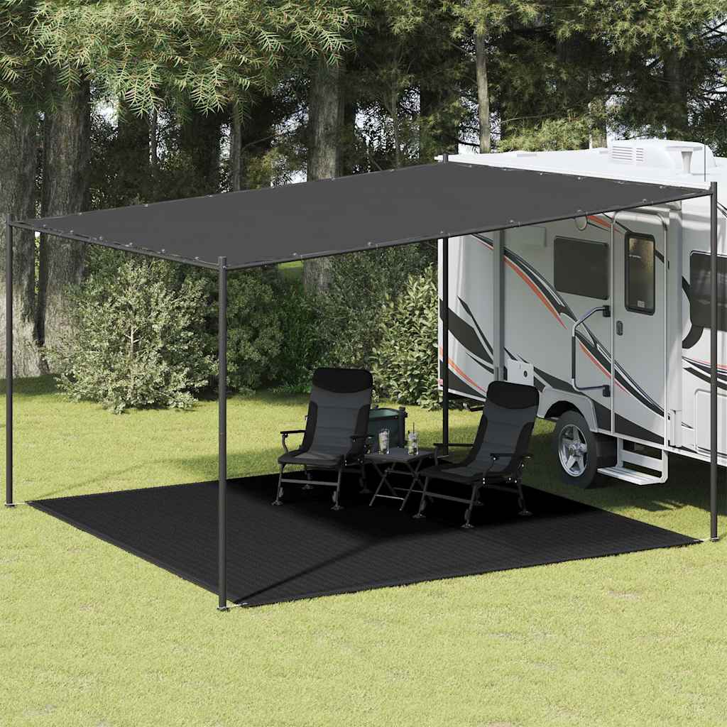 Tapis de tente Vidaxl 400x400 cm HDPE noir