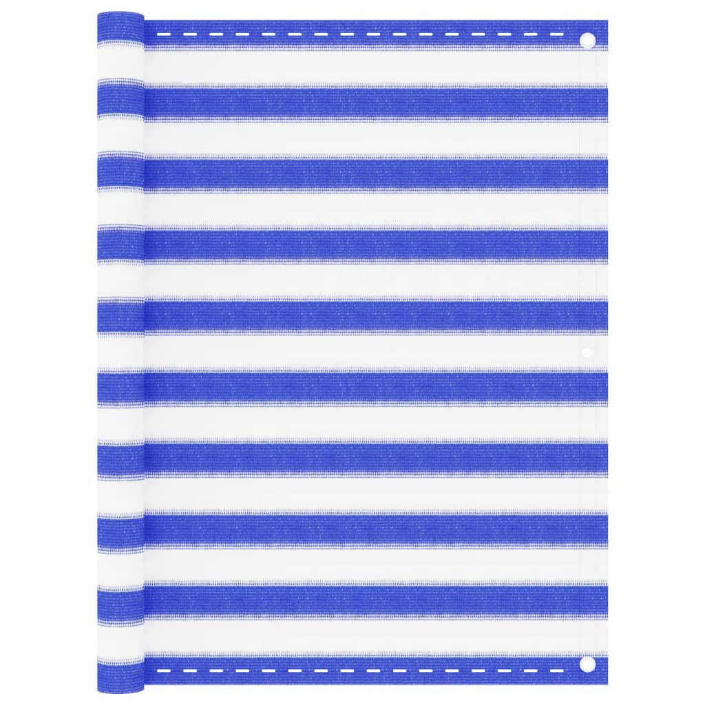 Écran de balcon Vidaxl 120x500 cm HDPE bleu et blanc