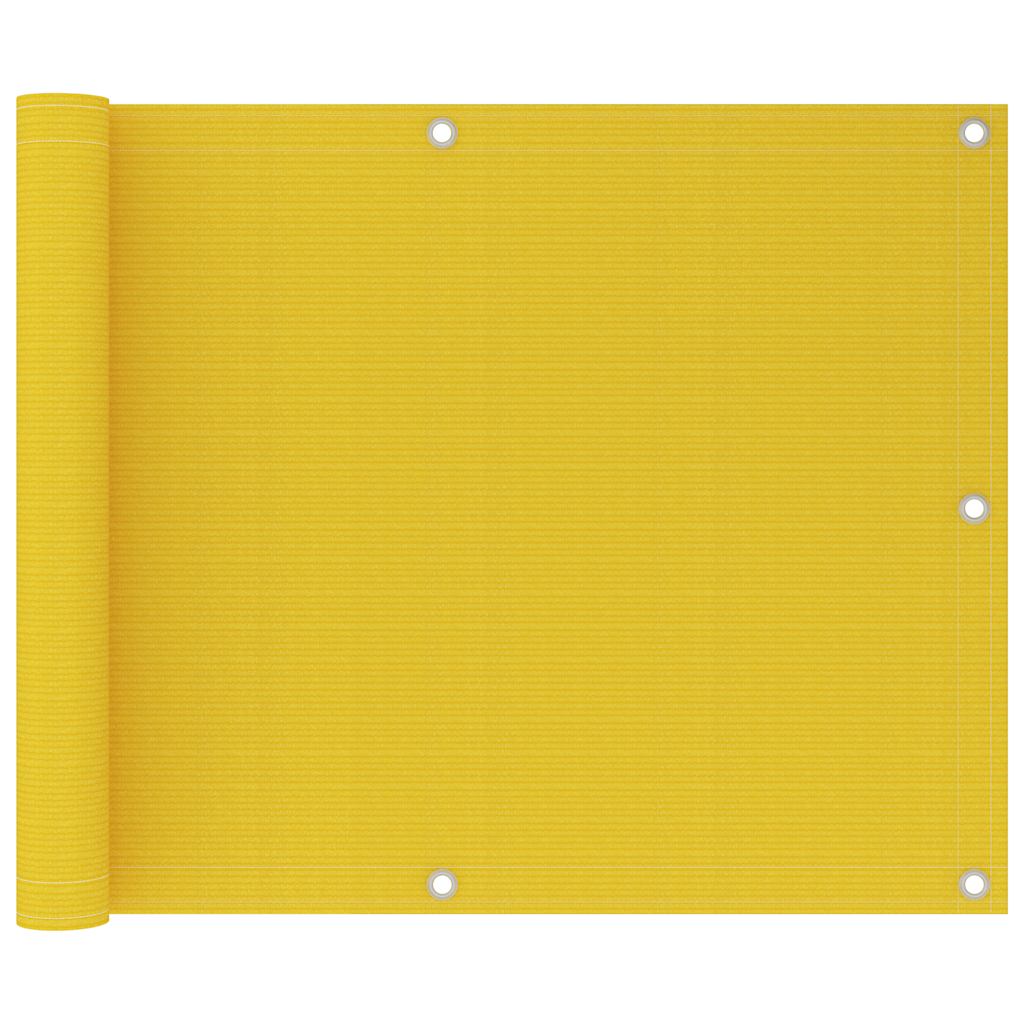 Écran de balcon Vidaxl 75x600 cm jaune HDPE