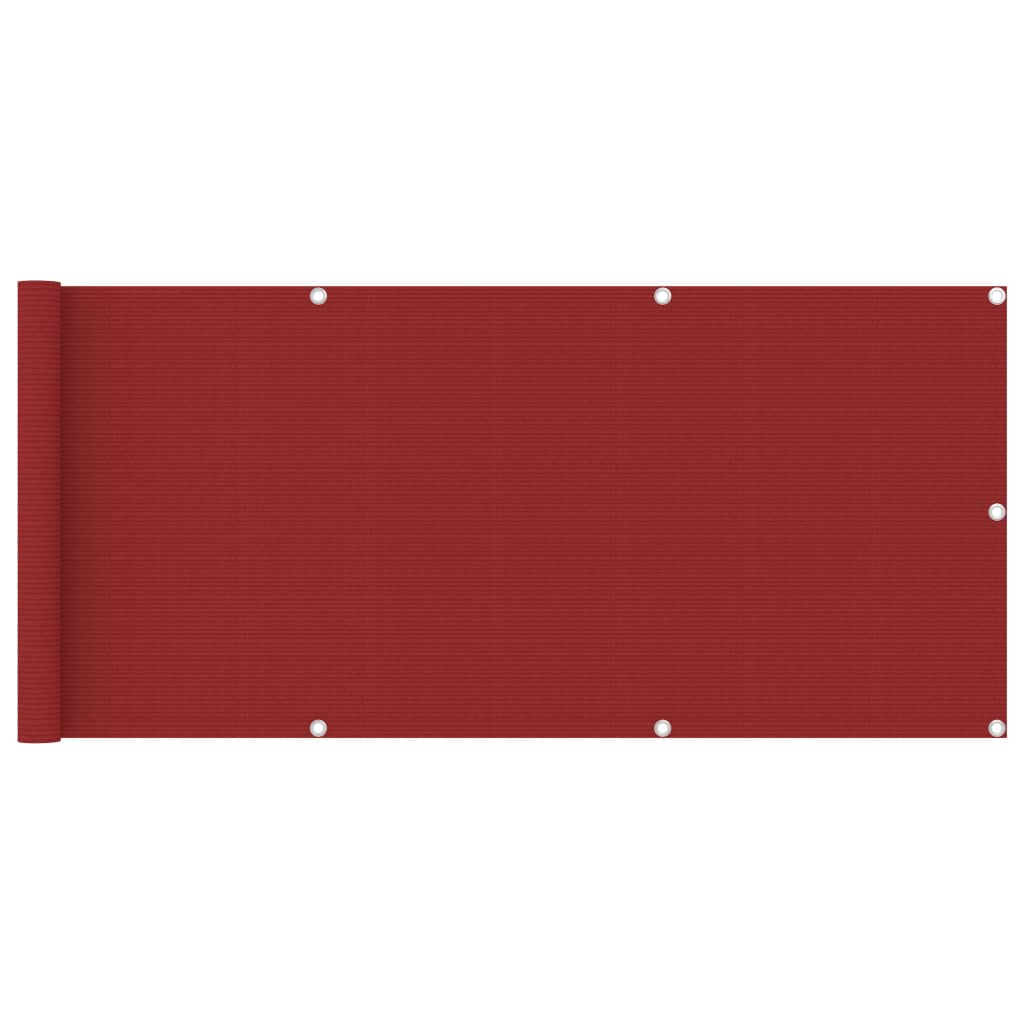 Écran de balcon Vidaxl 75x400 cm rouge HDPE