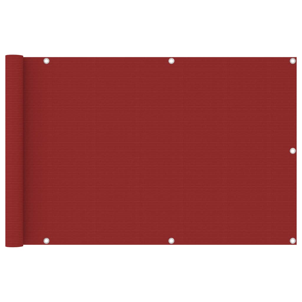 Écran de balcon Vidaxl 90x400 cm rouge HDPE