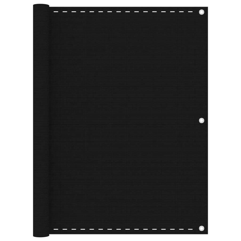 Écran de balcon Vidaxl 120x500 cm Black HDPE