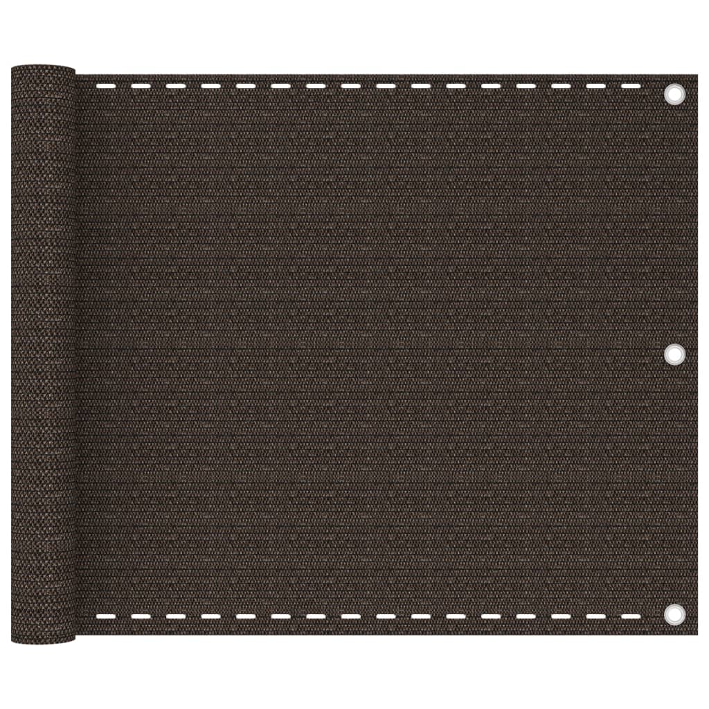 Écran de balcon Vidaxl 75x500 cm HDPE Brown
