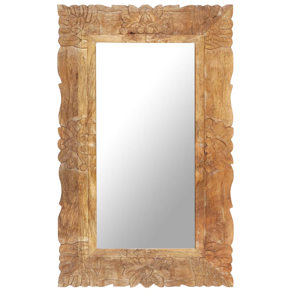 VidaXL miroir 80x50 cm bois de manguier massif