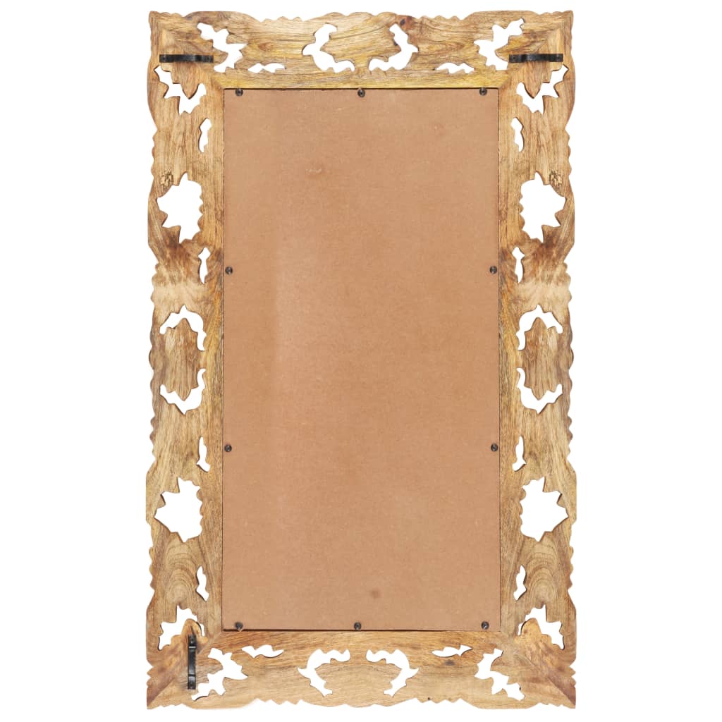 VidaXL miroir sculpté à la main 80x50 cm bois de manguier massif marron