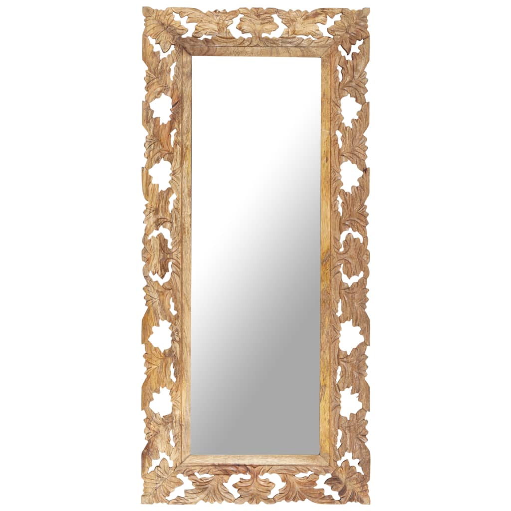 Vidaxx miroir sculpté à la main 110x50 cm bois de manguier massif marron