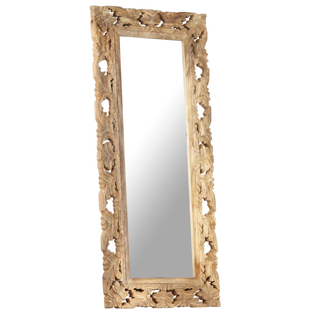 Vidaxx miroir sculpté à la main 110x50 cm bois de manguier massif marron