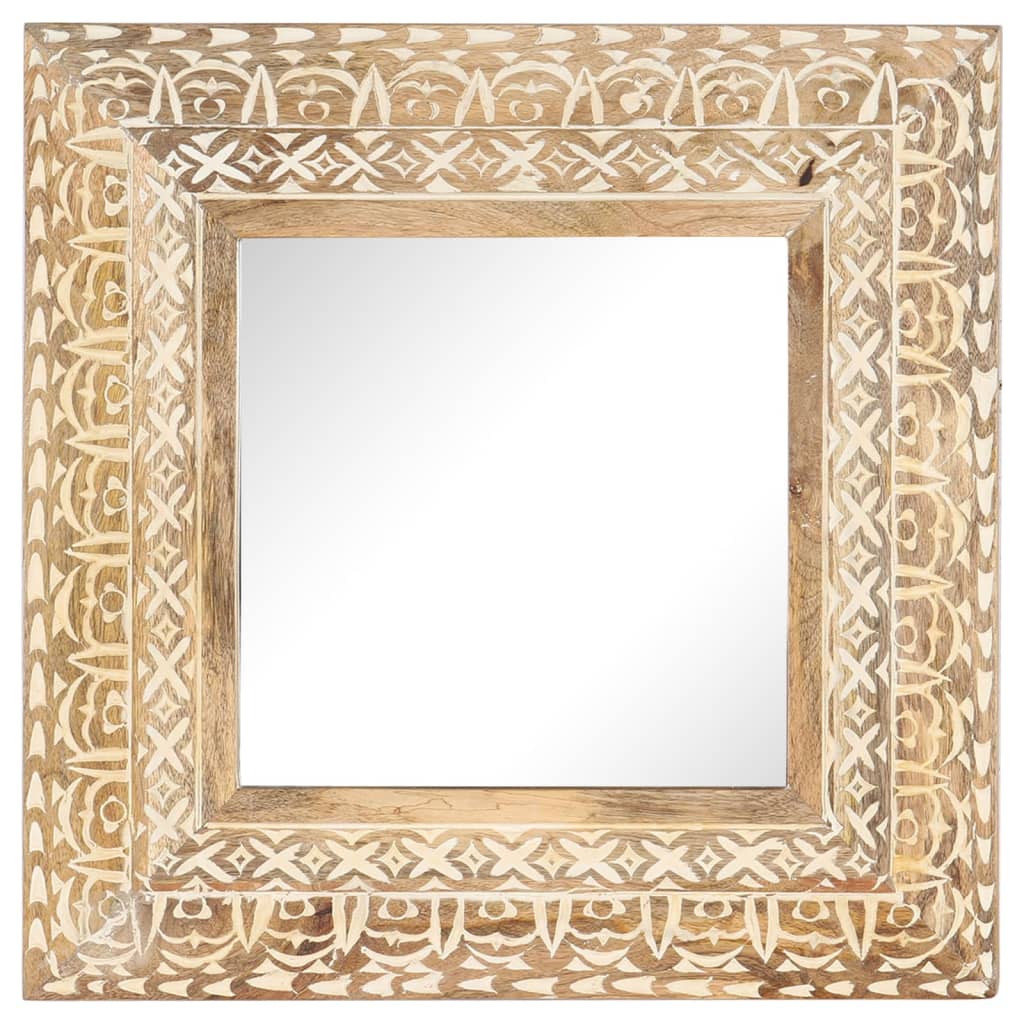 Vidaxl Mirror Hand -Cut 50x50x2.6 cm Wood de mangue solide