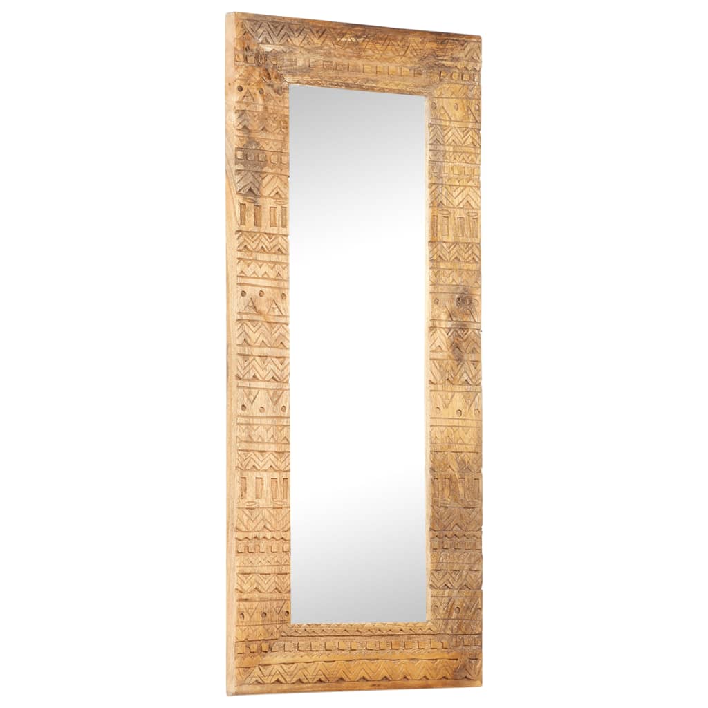 Vidaxx miroir sculpté à la main 110x50x2,5 cm en bois de manguier massif