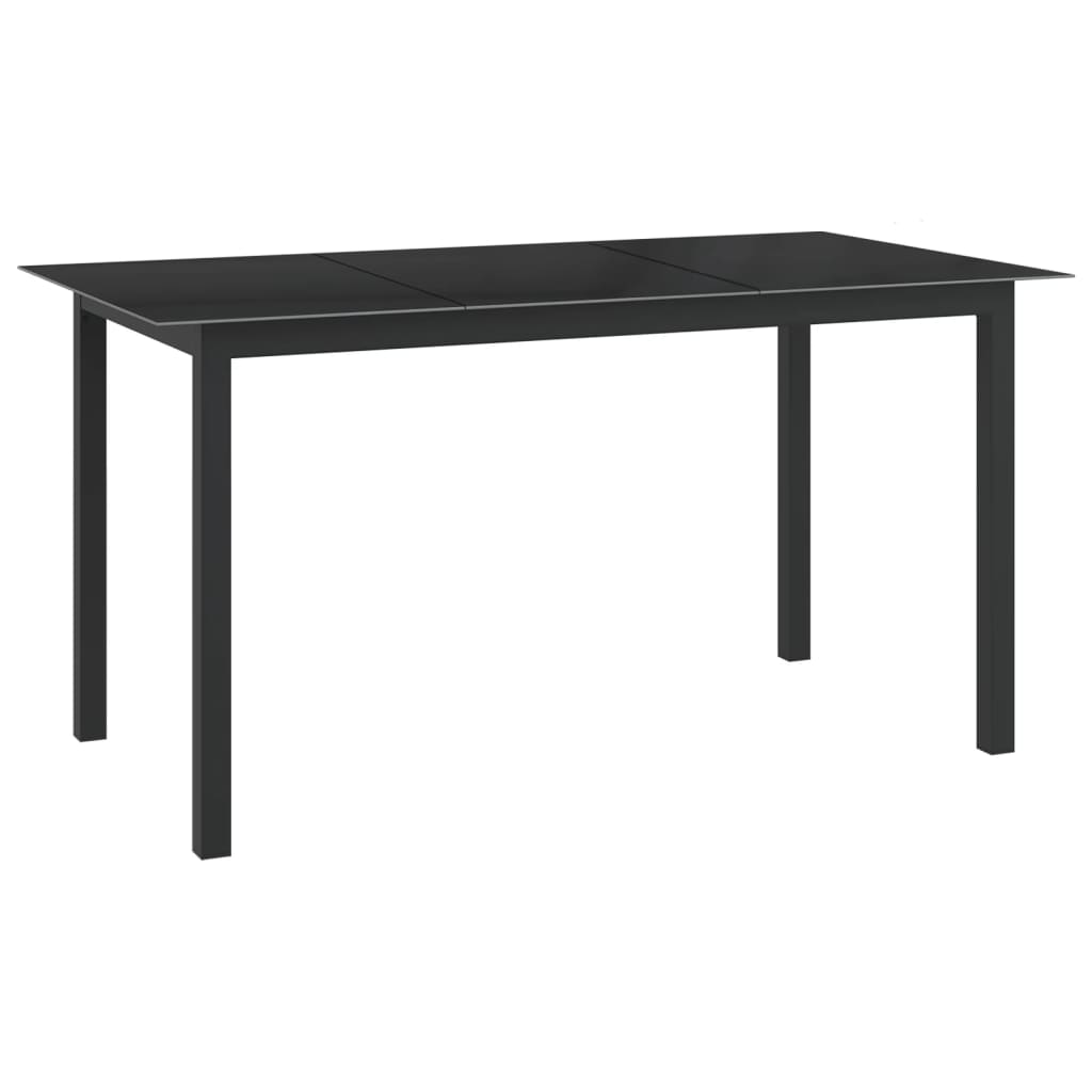 Vidaxl tuintafel 150x90x74 cm aluminium en glas zwart
