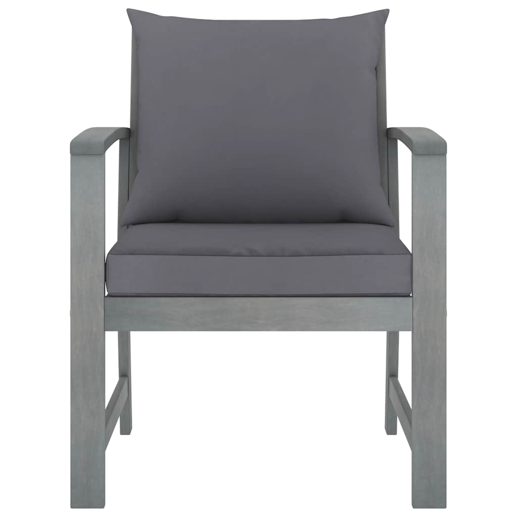 Vidaxl tuinstoelen 2 st met donkergrijze kussens massief acaciahout