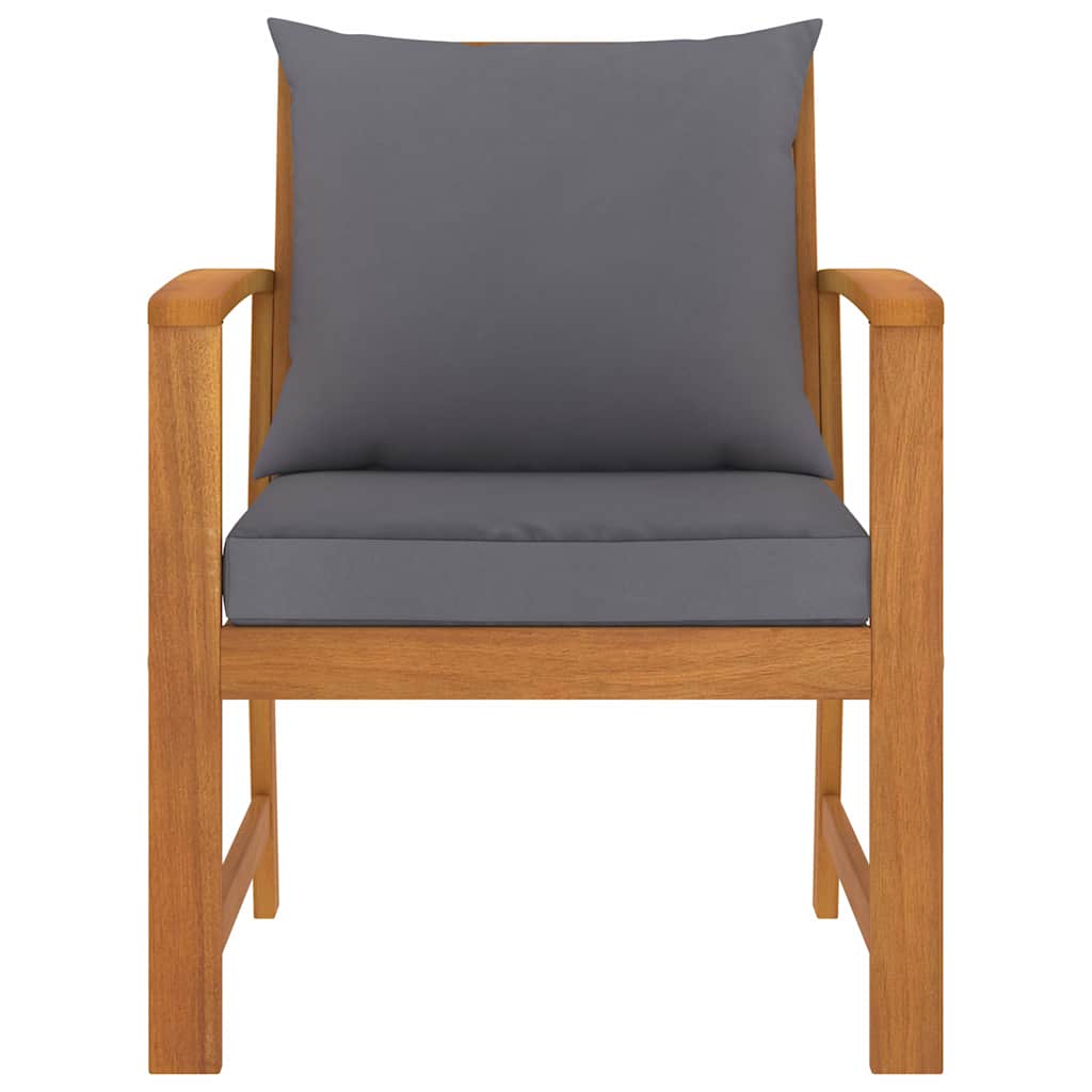 Vidaxl tuinstoelen 2 st met donkergrijs kussen massief acaciahout