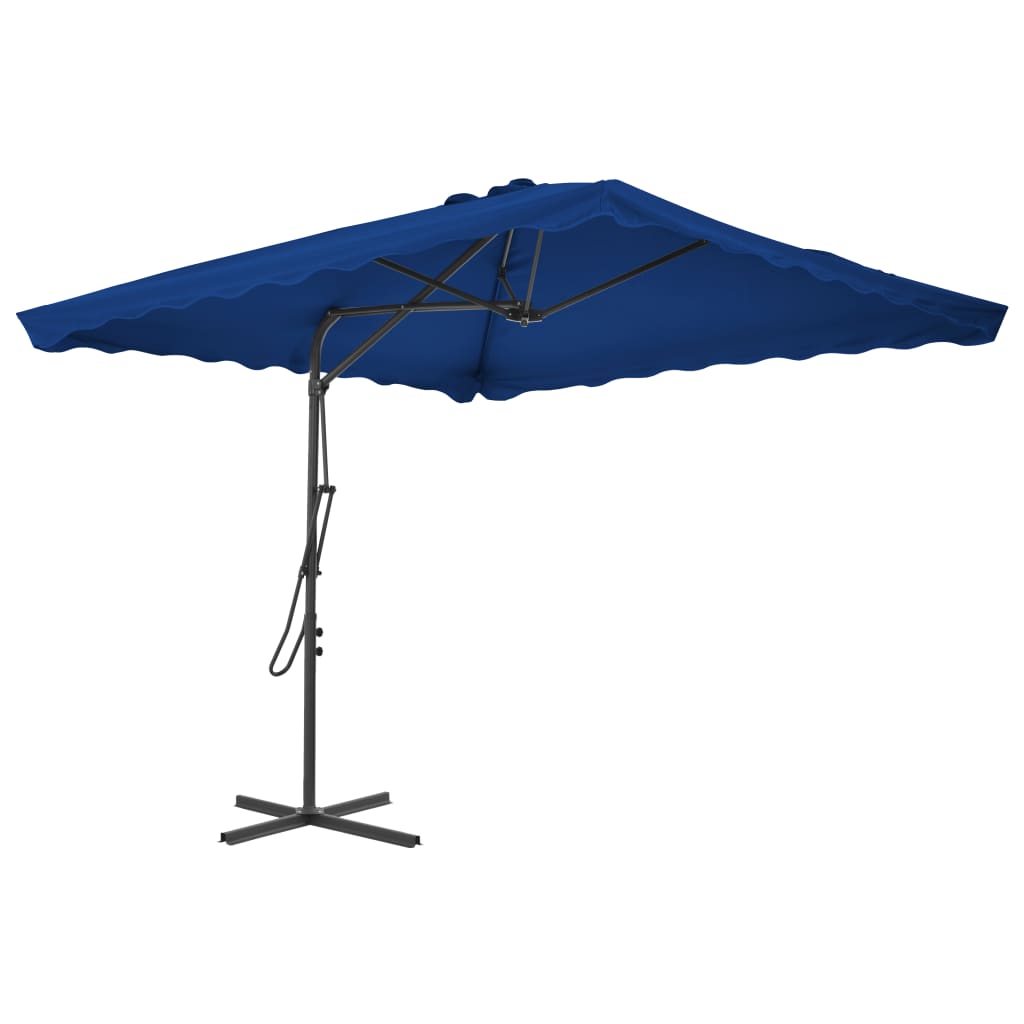 Parasol vidaxl avec poteau en acier 250x250x230 cm bleu