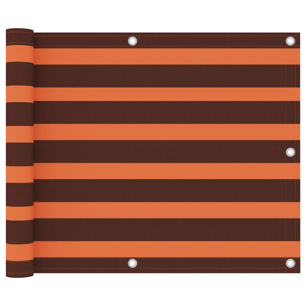 Écran de balcon Vidaxl 75x400 cm Oxford tissu orange et marron