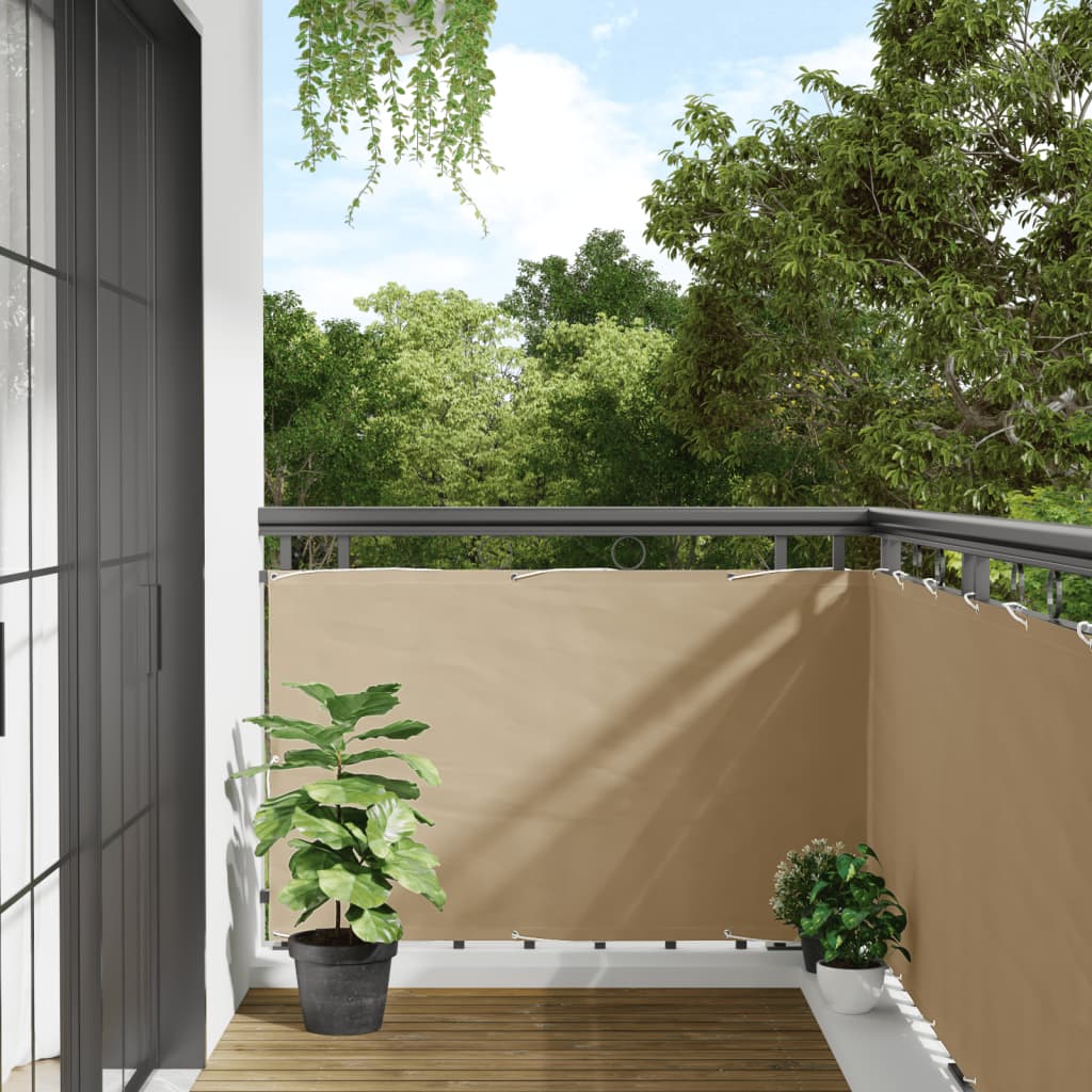 Écran de balcon Vidaxl 90x300 cm Oxford Fabric Beige