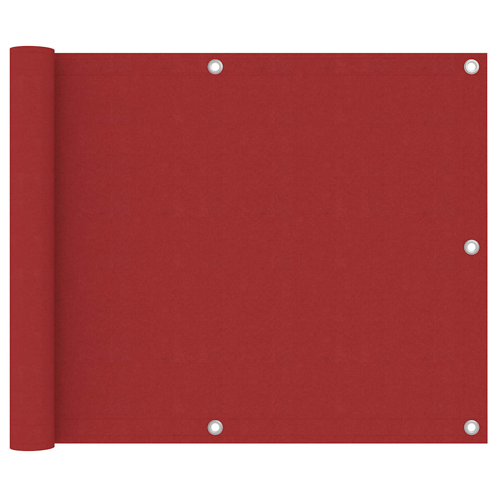 Écran de balcon Vidaxl 75x300 cm Oxford Fabric Red