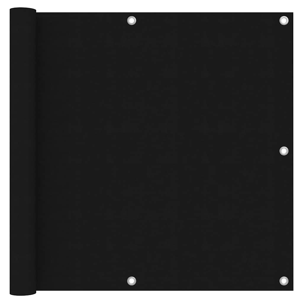 Écran de balcon Vidaxl 90x600 cm Oxford tissu noir