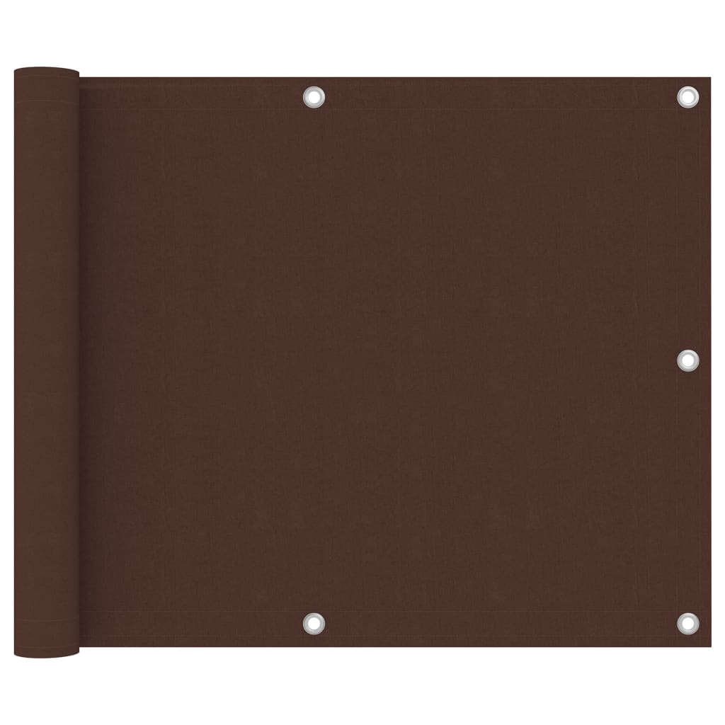 Écran de balcon Vidaxl 75x600 cm Oxford tissu brun