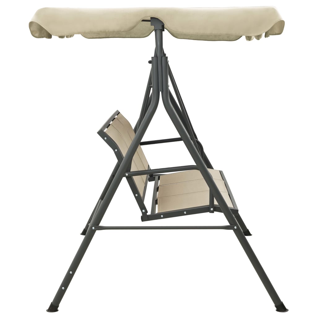 Vidaxl Banc swing avec anthracite auvent et sable -colored