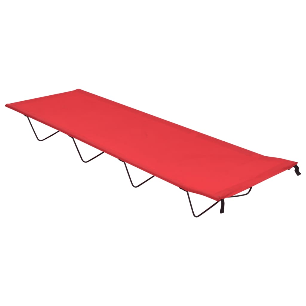 Vidaxl Camp Bed 180x60x19 cm tissu oxford et rouge en acier