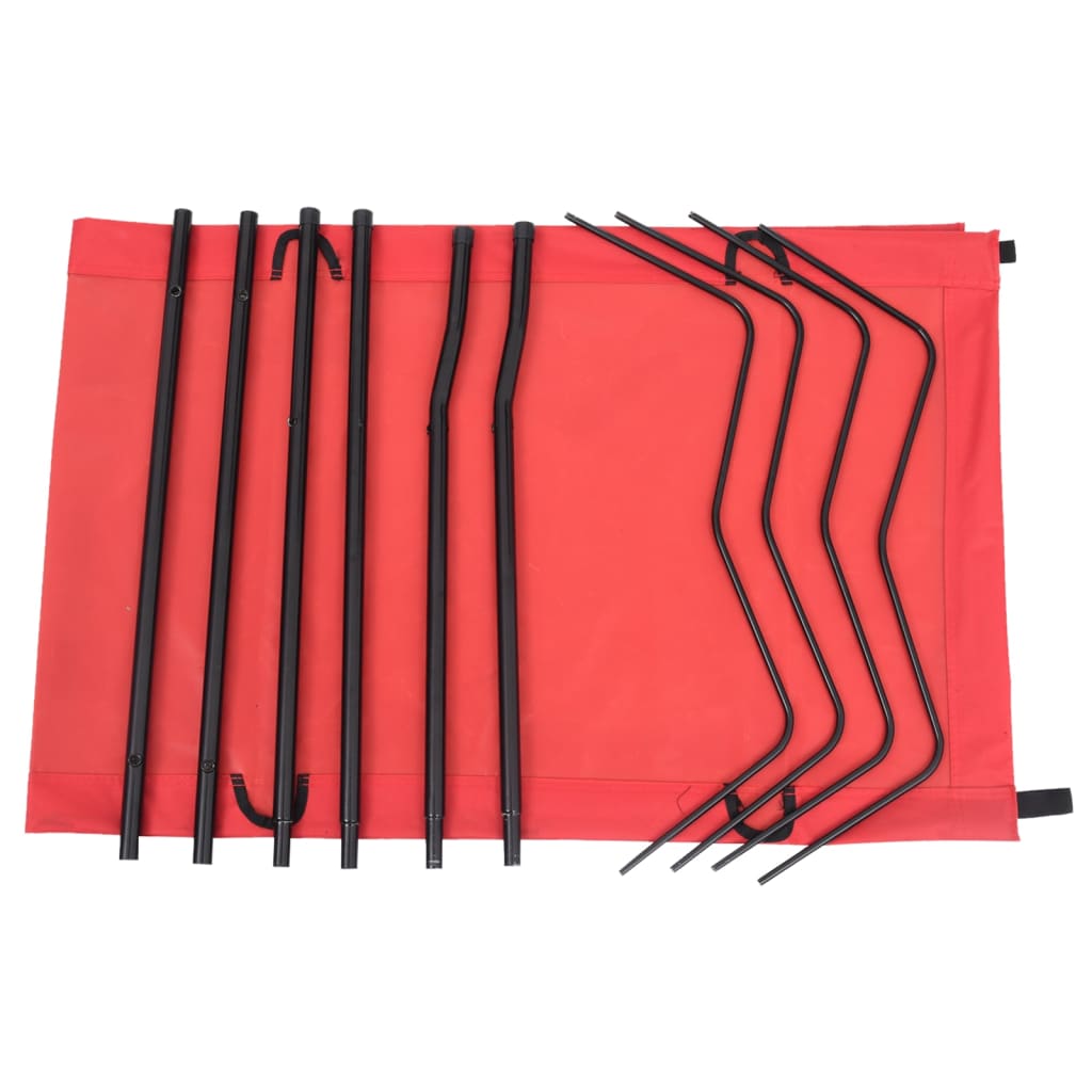 Vidaxl Camp Bed 180x60x19 cm tissu oxford et rouge en acier