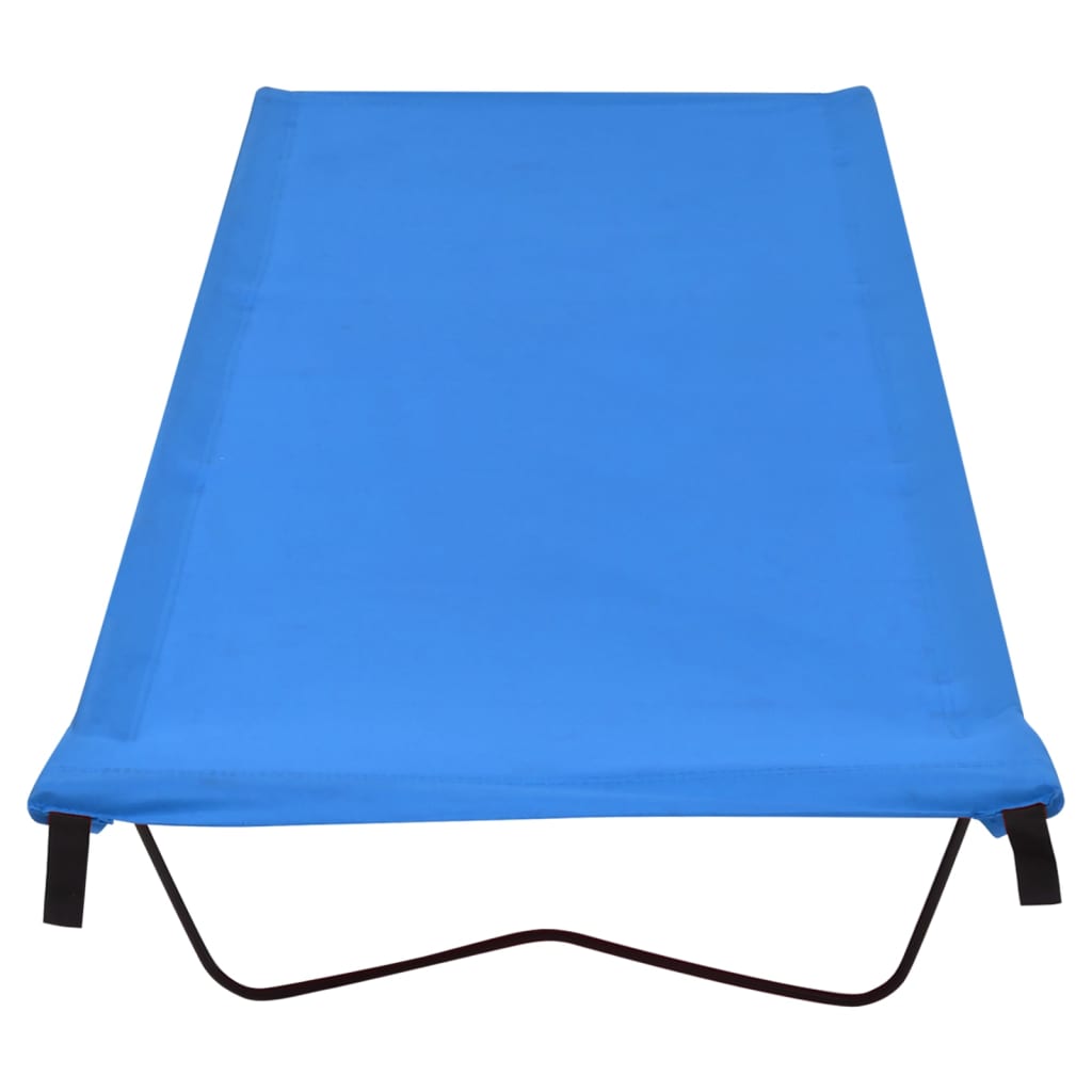 Vidaxl Camp Lits 2 ST 180X60X19 CM Tissu oxford et bleu en acier