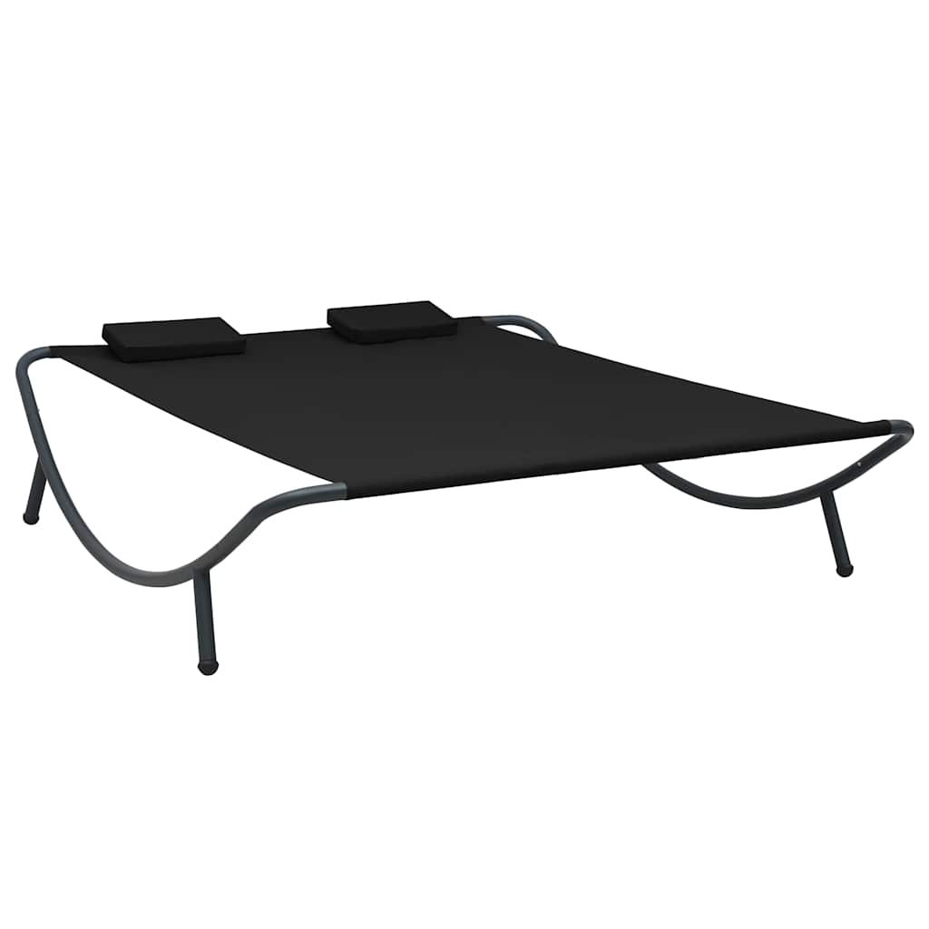 Vidaxl loungebed stof zwart