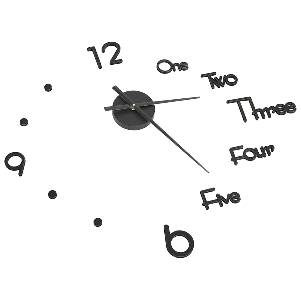 VidaXL horloge murale 3D moderne XXL 100 cm noir