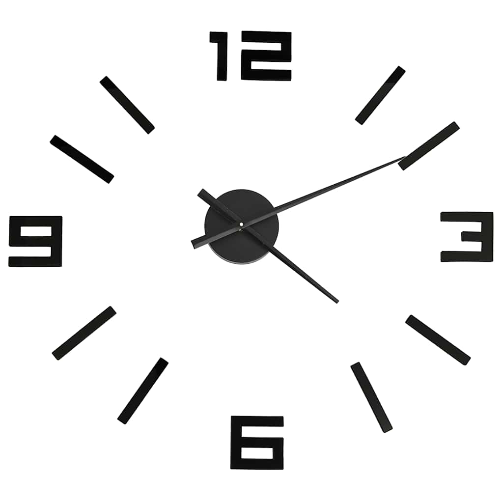 VidaXL horloge murale 3D moderne XXL 100 cm noir