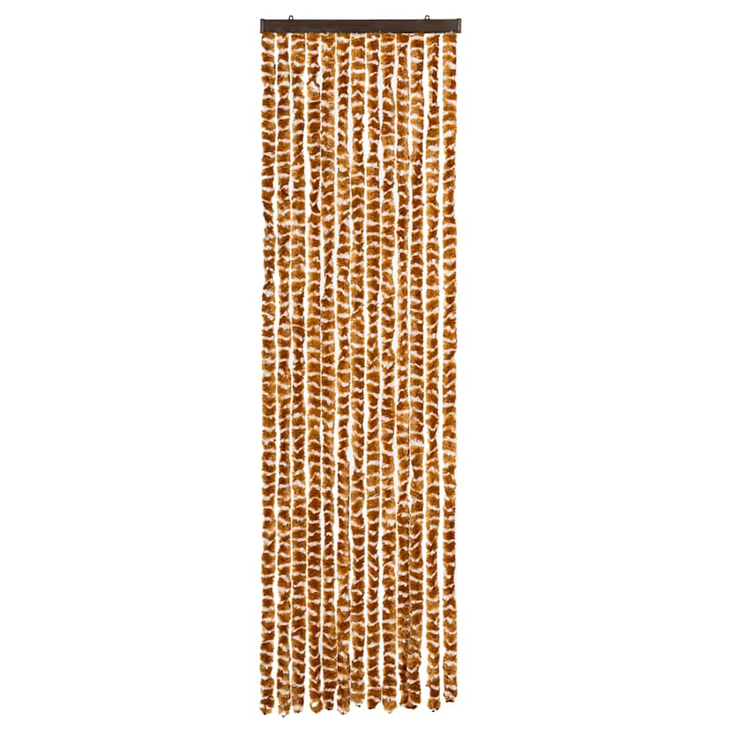Vidaxl Fly Curtain 56x185 cm CHENILLE OCER ET BLANC