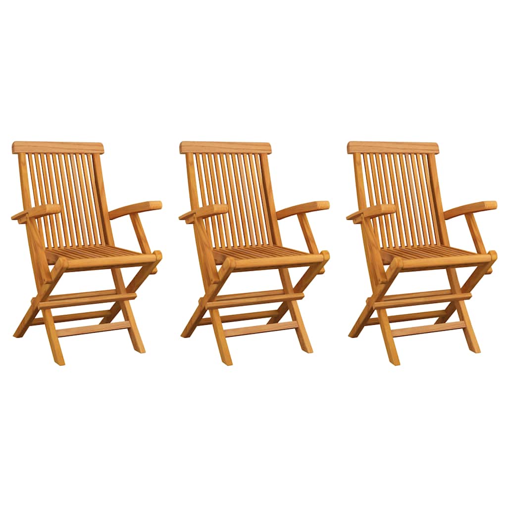 Vidaxl tuinstoelen 3 st massief teakhout