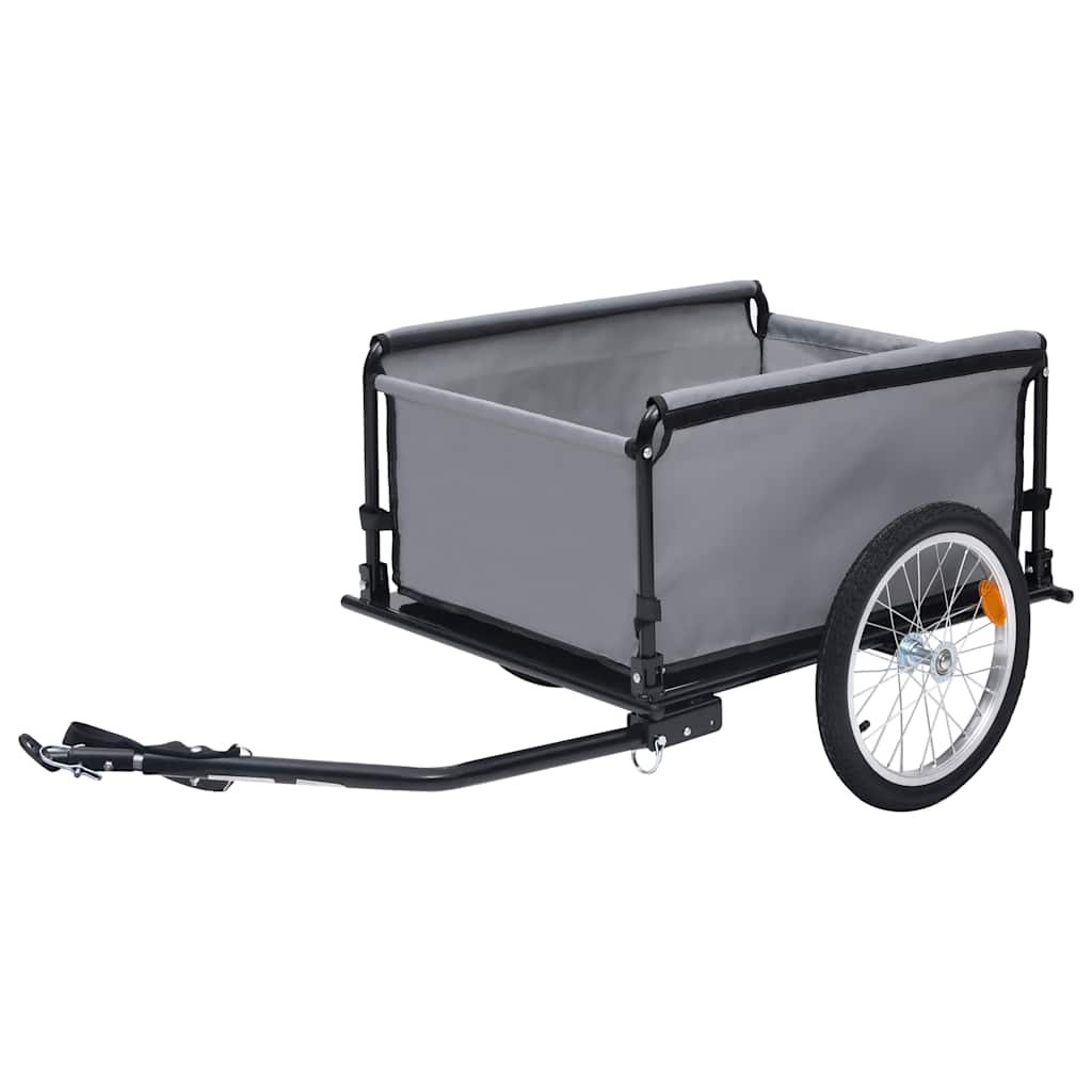 Vidaxl Bicycle Trailer 65 kg gris et orange