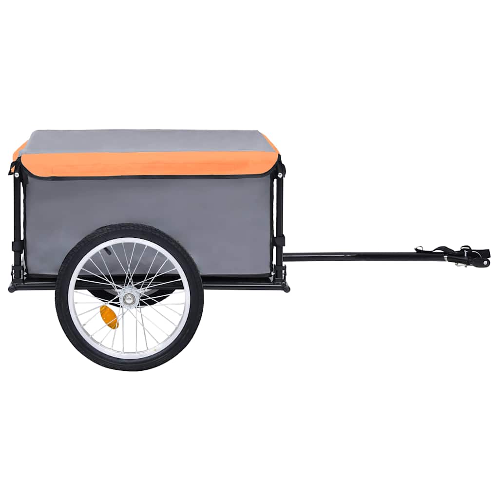 Vidaxl Bicycle Trailer 65 kg gris et orange