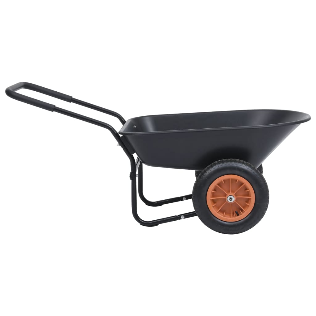 Vidaxl Wheelbarrow 100 kg 78 L noir et orange