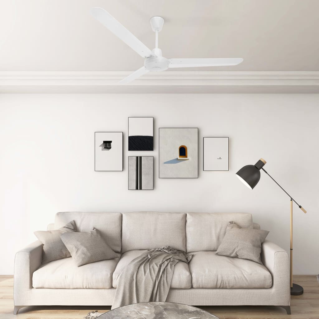 Ventilateur de plafond vidaxl 142 cm blanc